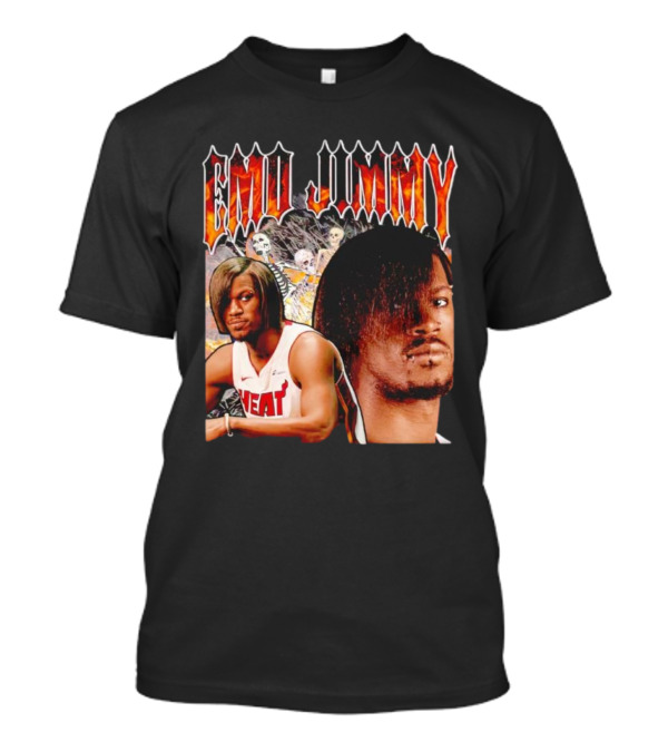 Emo Jimmy Butler Heat Skeleton Background T-Shirt