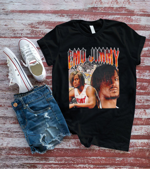 Emo Jimmy Butler Heat Skeleton Background T-Shirt