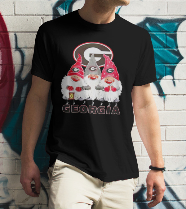 Georgia Bulldogs Christmas Gnome Trio T-Shirt