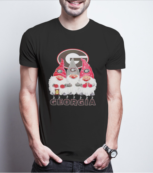 Georgia Bulldogs Christmas Gnome Trio T-Shirt