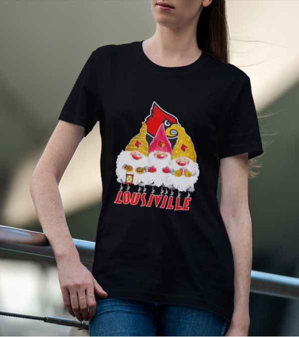 Louisville Cardinals Christmas Gnomies T-Shirt