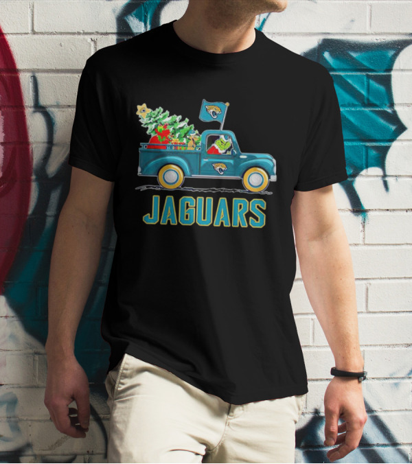 Grinch Christmas Truck Jacksonville Jaguars Holiday T-Shirt