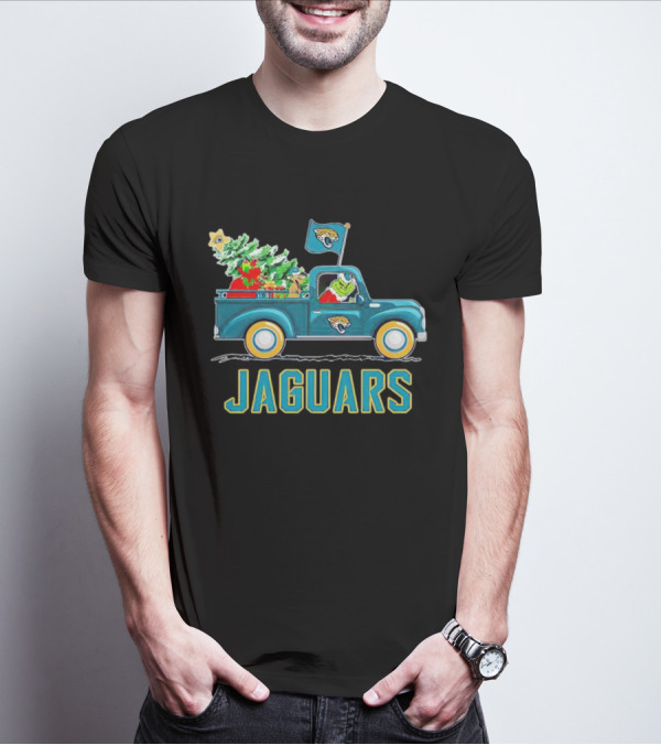 Grinch Christmas Truck Jacksonville Jaguars Holiday T-Shirt