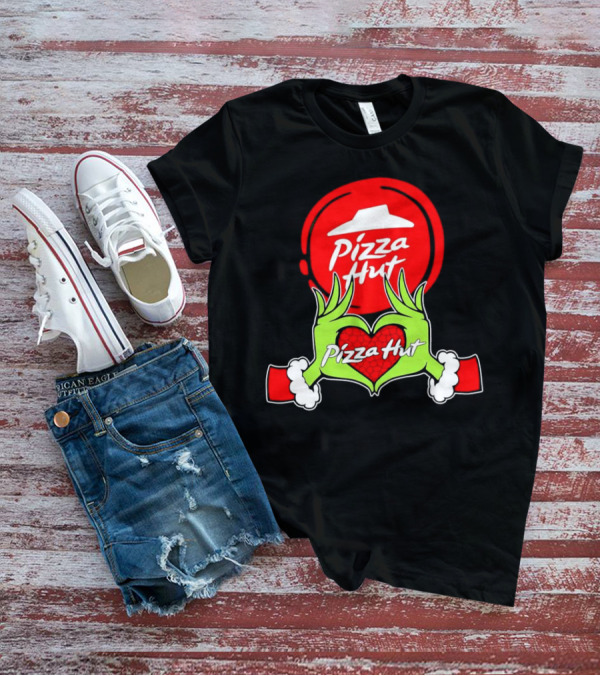 Pizza Hut Christmas Grinch Hands Heart T-Shirt