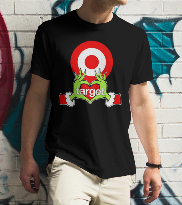 Grinch Hands Holding Heart In Front Of Target Christmas T-Shirt