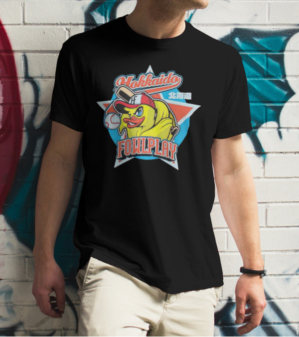 Hokkaido Fowlplay Baseball Duck With Star And Bat T-Shirt