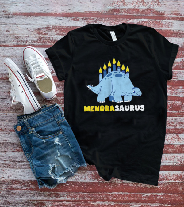 MENORASAURUS Hanukkah Dinosaur Candles T-Shirt