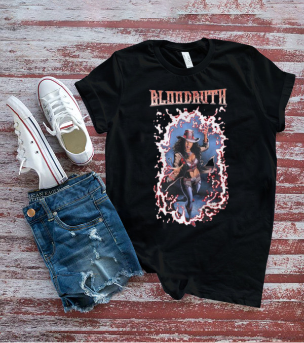 Rippaverse Comics Bloodruth Mysterious Heroine In Dynamic Fiery Aura T-Shirt