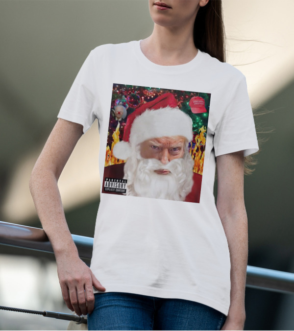 Santa Trump Make America Great Again Christmas Parental Explicit Content T-Shirt