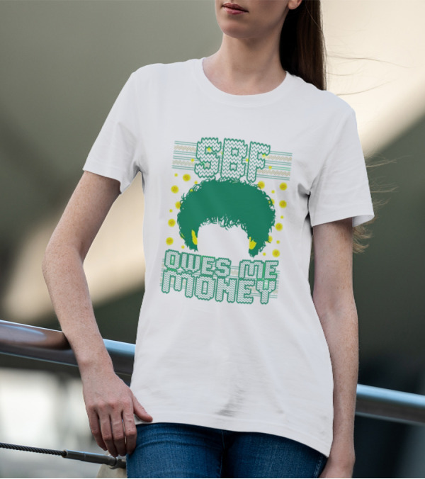 SBF Owes Me Money Christmas Sweater Style Green Hair Pixels T-Shirt