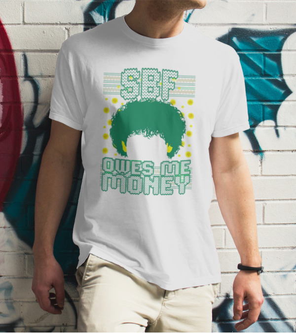 SBF Owes Me Money Christmas Sweater Style Green Hair Pixels T-Shirt