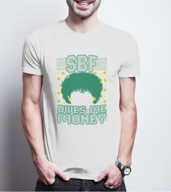 SBF Owes Me Money Christmas Sweater Style Green Hair Pixels T-Shirt