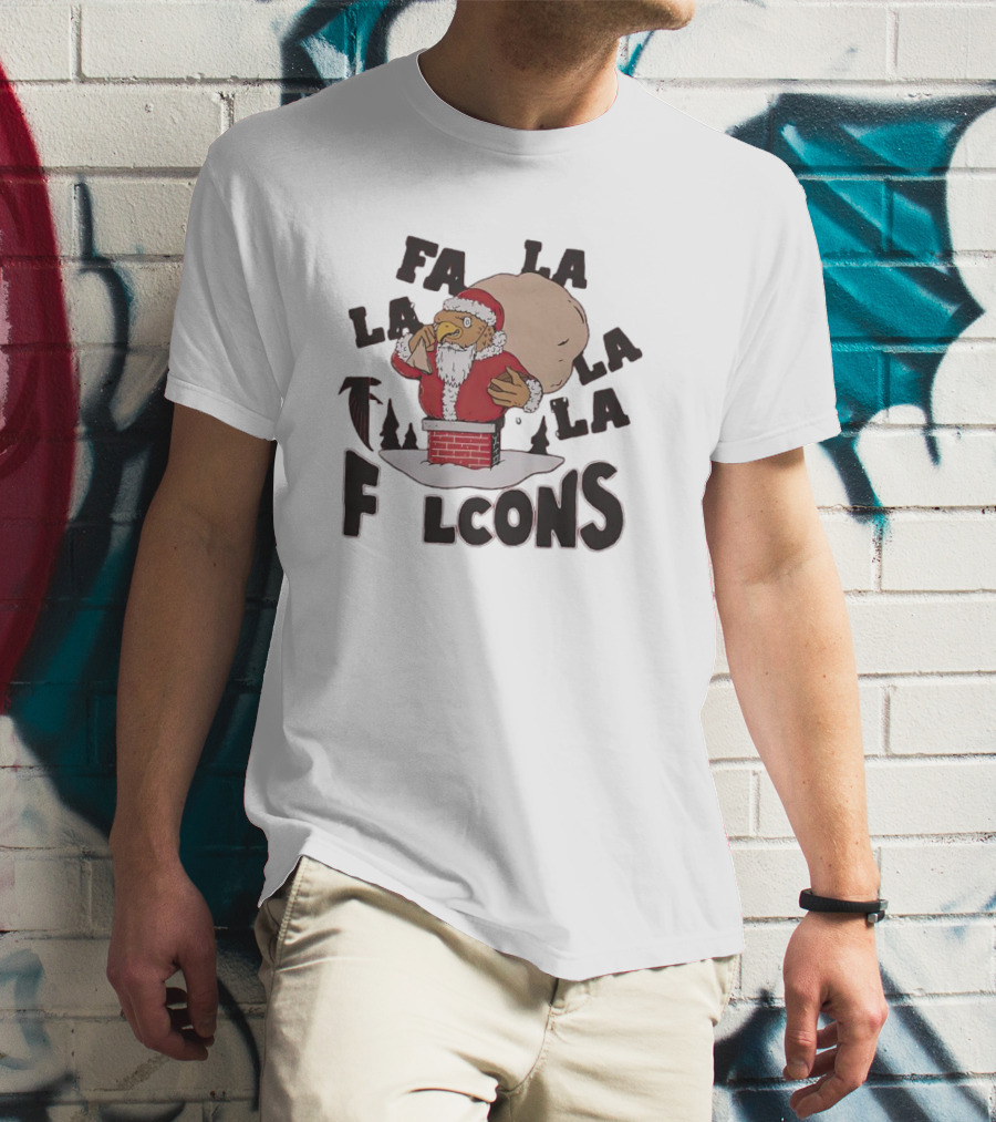 Atlanta Falcons Mascot Santa Fa La La Lcons T-Shirt
