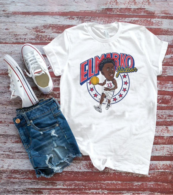 Elmarko Jackson Basketball Stars And Slam Dunk Action T-Shirt