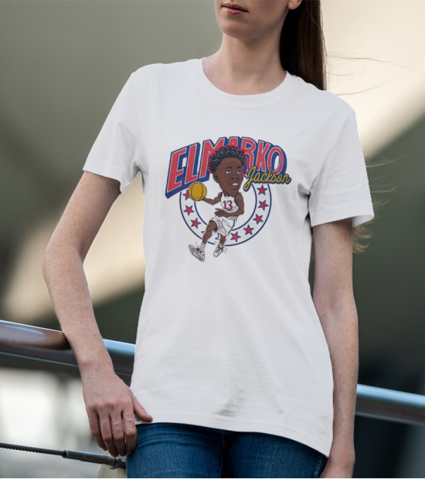 Elmarko Jackson Basketball Stars And Slam Dunk Action T-Shirt