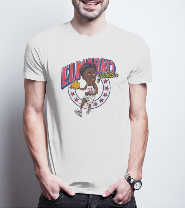 Elmarko Jackson Basketball Stars And Slam Dunk Action T-Shirt