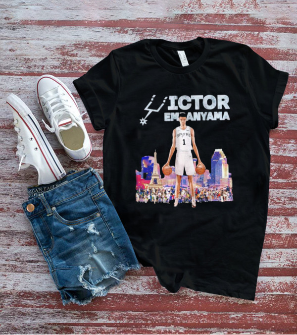 Victor Wembanyama Spurs Skyline City Basketball T-Shirt