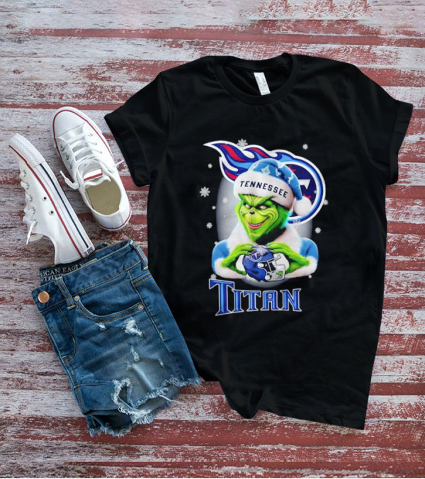 Grinch Tennessee Titans Christmas Snowflakes T-Shirt