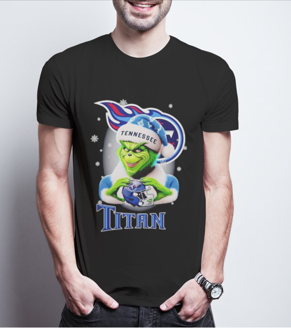 Grinch Tennessee Titans Christmas Snowflakes T-Shirt