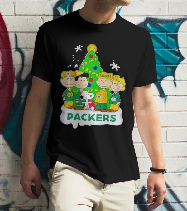 Packers Peanuts Characters Christmas Tree T-Shirt