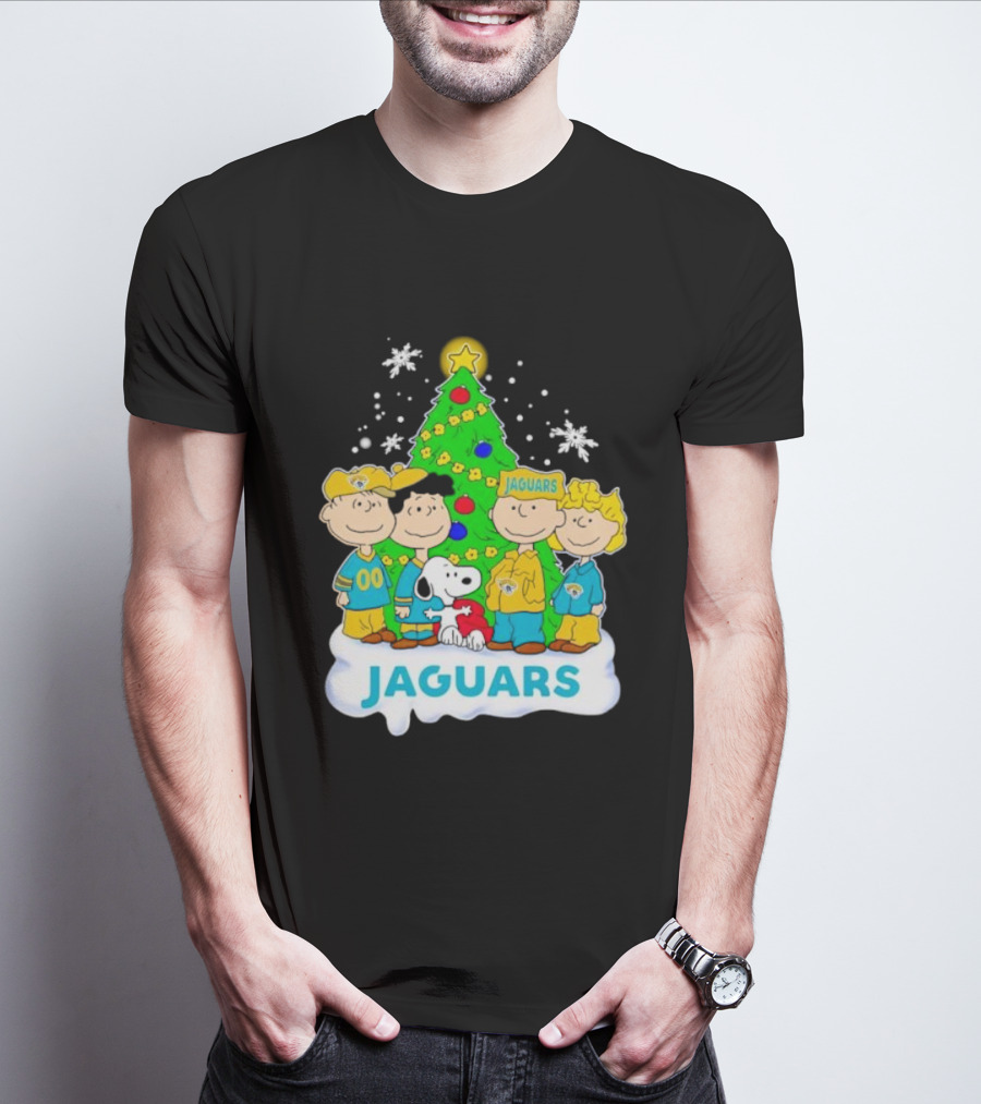 Peanuts Characters Jacksonville Jaguars Christmas Tree Jaguars T-Shirt