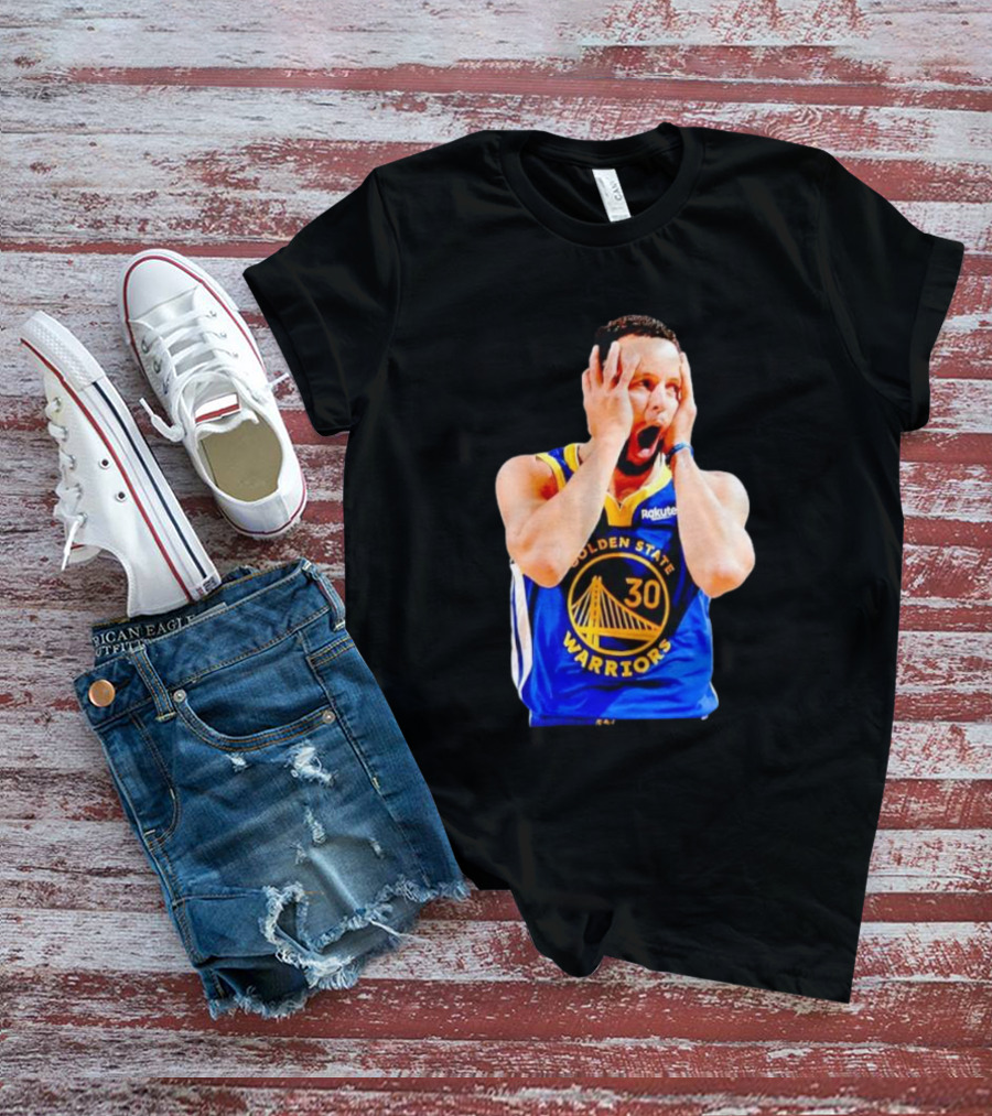 Golden State Warriors Stephen Curry 30 Reaction T-Shirt