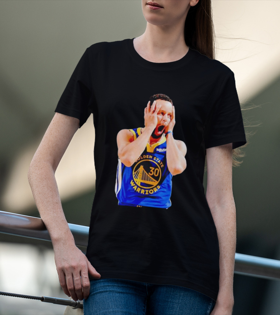 Golden State Warriors Stephen Curry 30 Reaction T-Shirt