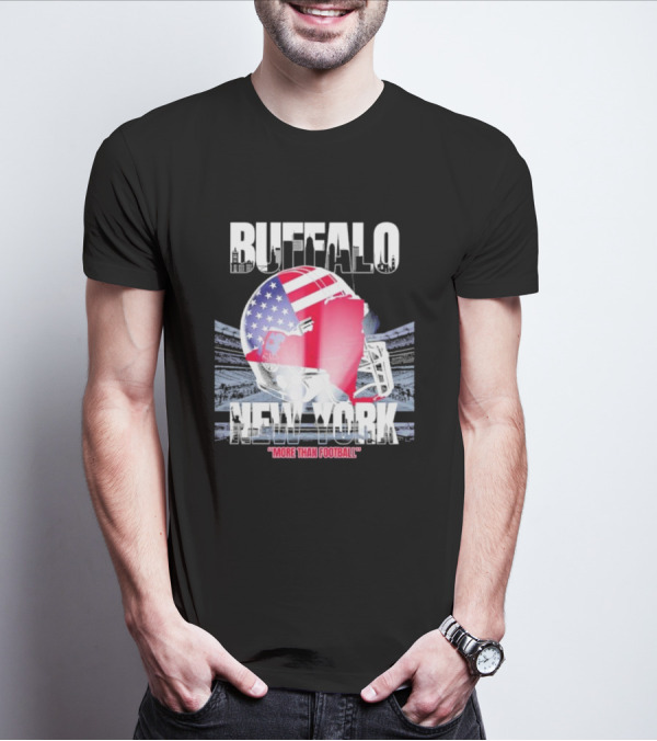 Buffalo Tunnel To Towers New York American Flag Helmet More Than Football T-Shirt