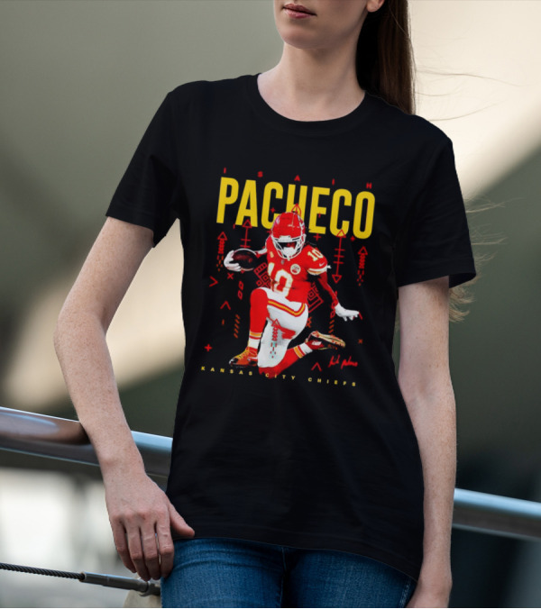 Isiah Pacheco Kansas City Chiefs Football Player Action T-Shirt