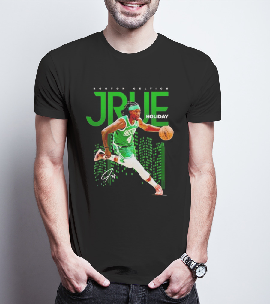 Boston Celtics Jrue Holiday Dribbling Action T-Shirt