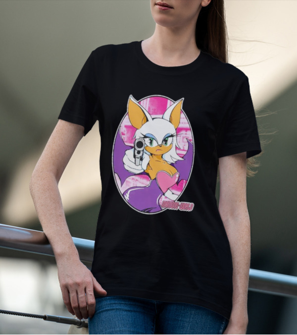 Mamono World Character With Gun And Heart T-Shirt