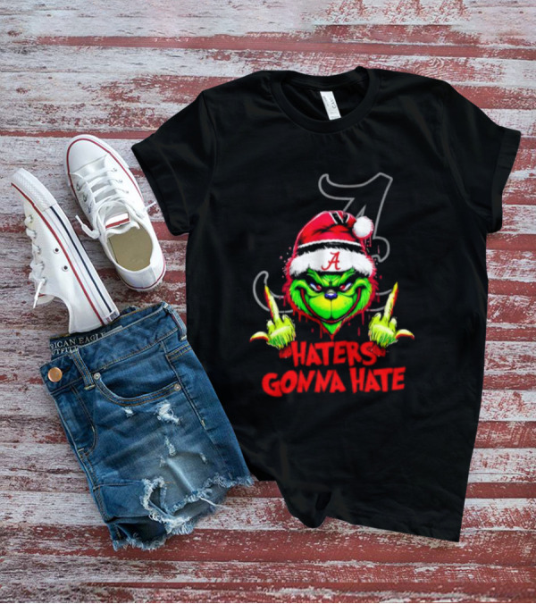 Alabama Crimson Tide Grinch Haters Gonna Hate Middle Finger T-Shirt
