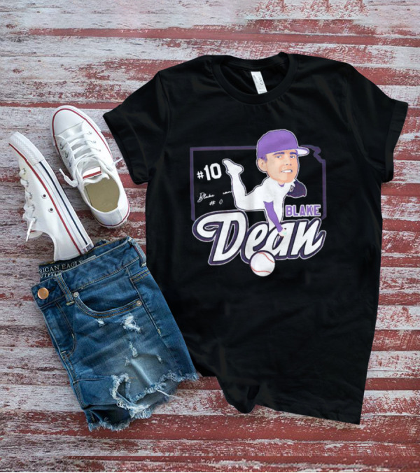 Blake Dean #10 Caricature Signature Baseball T-Shirt
