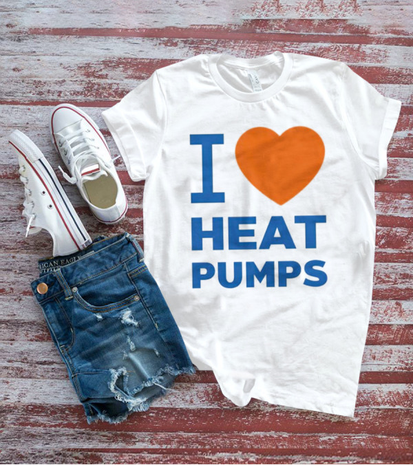 I Heart Heat Pumps Bold Blue Orange T-Shirt