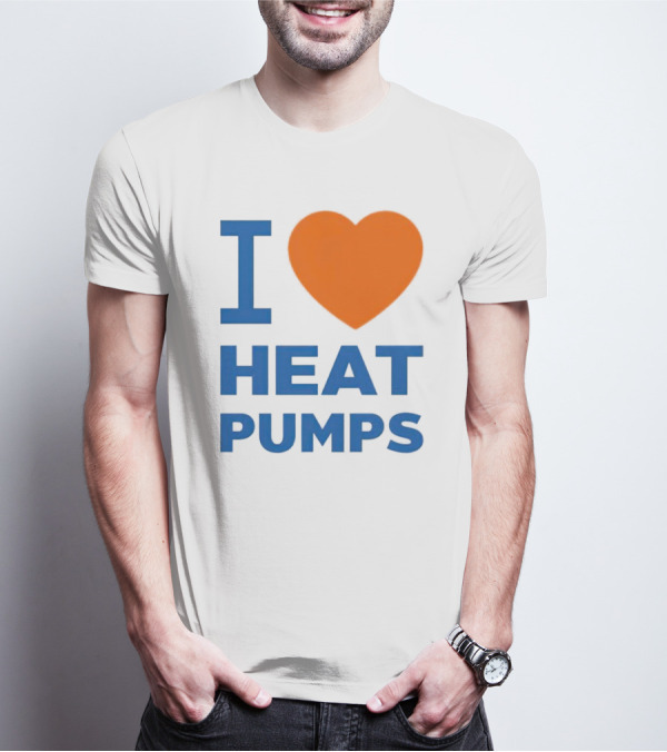 I Heart Heat Pumps Bold Blue Orange T-Shirt