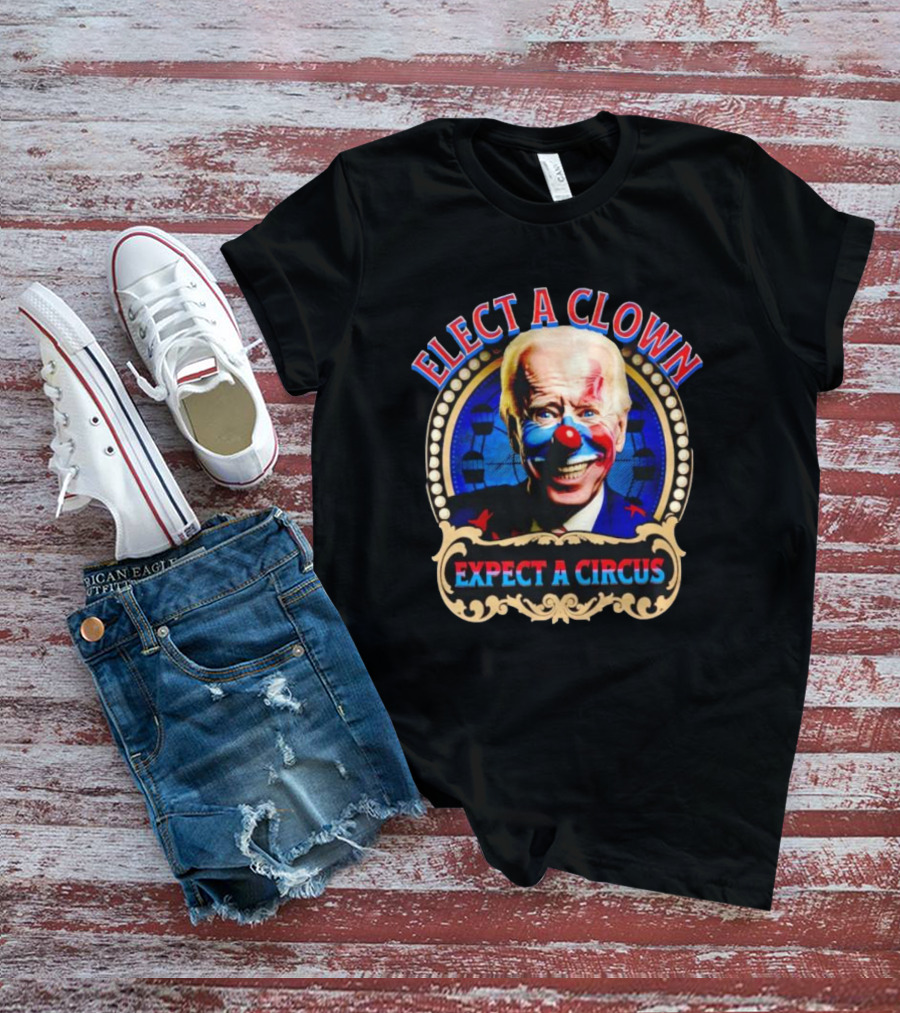 Elect A Clown Expect A Circus Biden Clown Face T-Shirt