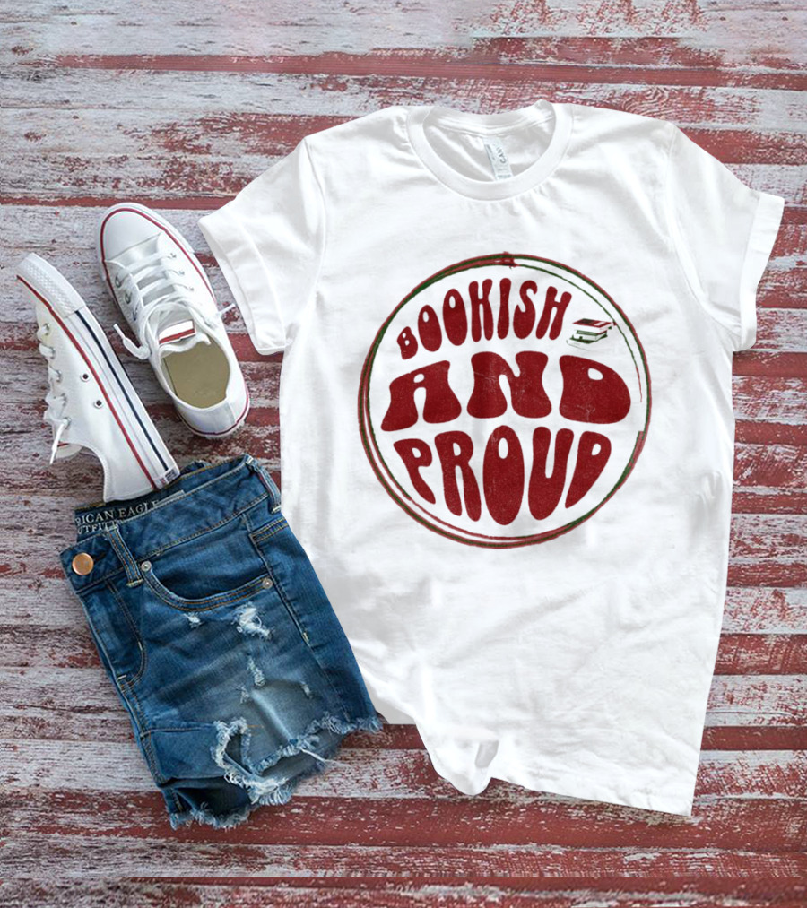 Bookish And Proud Retro Style Typography Circle T-Shirt