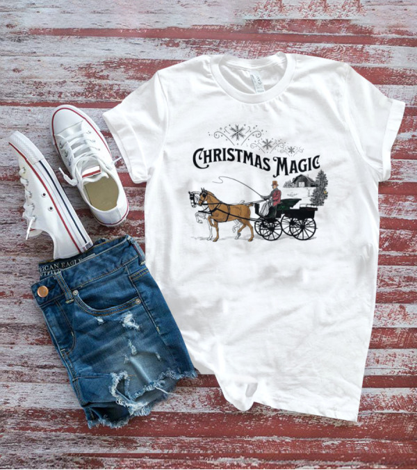 Christmas Magic Horse And Carriage Scene T-Shirt