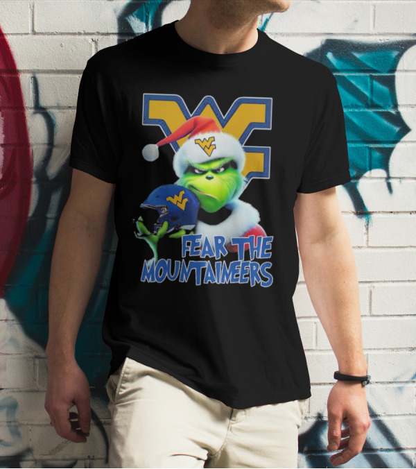 Grinch Fear The Mountaineers West Virginia Christmas Holiday T-Shirt