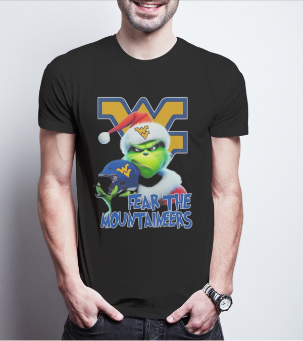 Grinch Fear The Mountaineers West Virginia Christmas Holiday T-Shirt