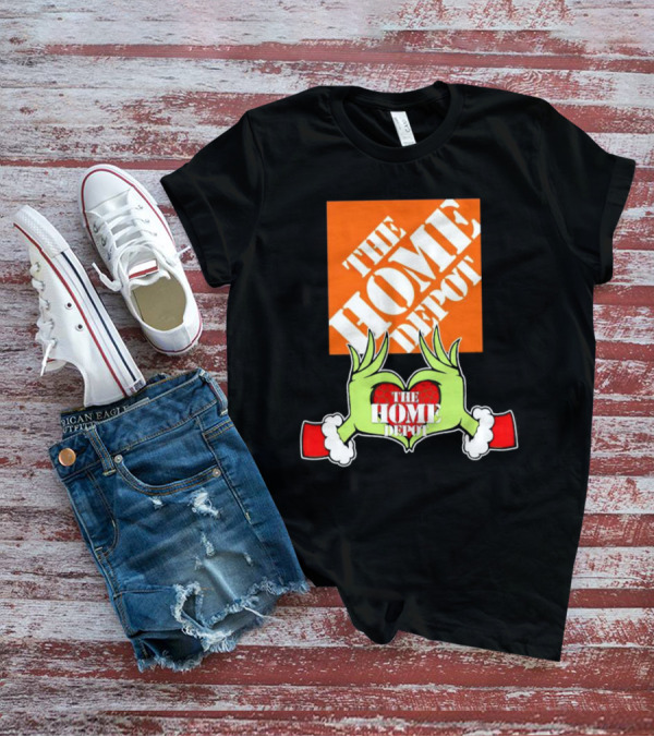 The Home Depot Christmas Grinch Green Hands Heart T-Shirt
