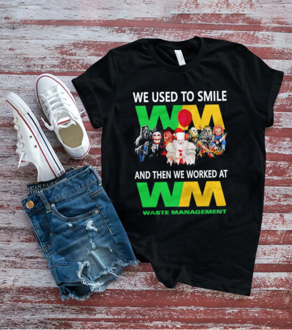 We Used To Smile Horror Characters Worked At Waste Management Christmas T-Shirt