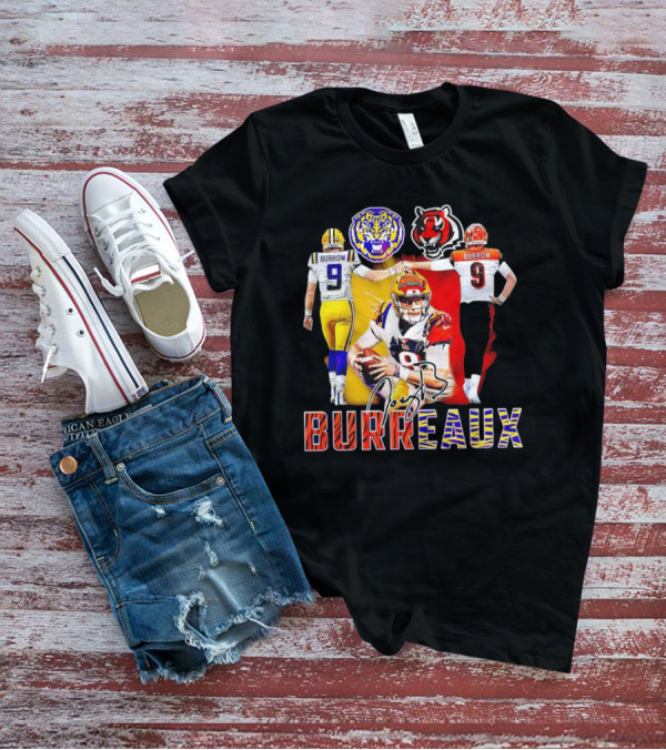 Joe Burrow Burreaux Signature LSU Tigers Cincinnati Bengals Football T-Shirt