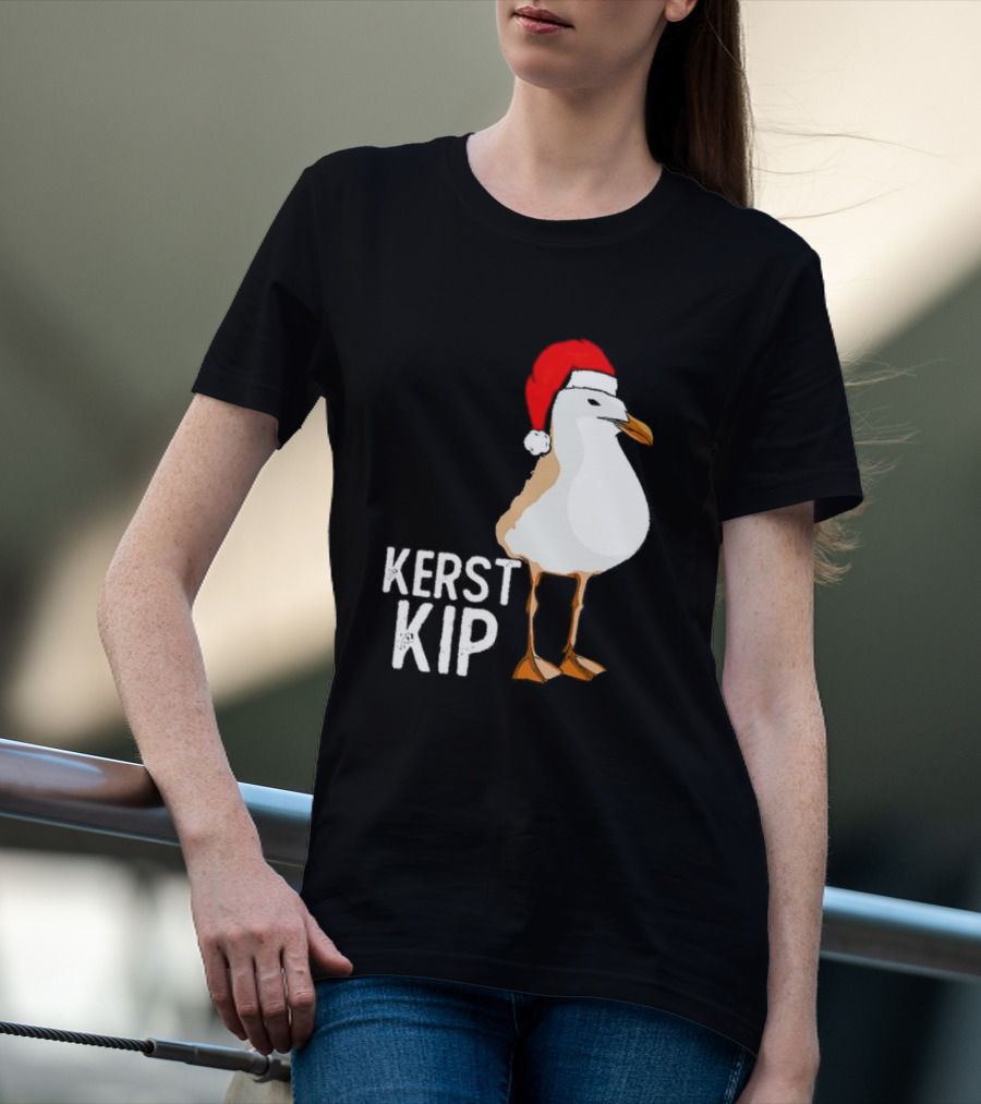 Kerst Kip Santa Hat Christmas Bird T-Shirt