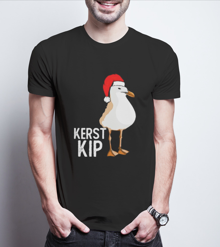 Kerst Kip Santa Hat Christmas Bird T-Shirt