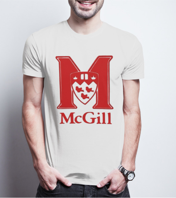 McGill University Large Red M And Shield Emblem T-Shirt