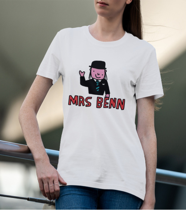Mrs Benn Cartoon Character In Suit And Tie With Black Bowler Hat T-Shirt