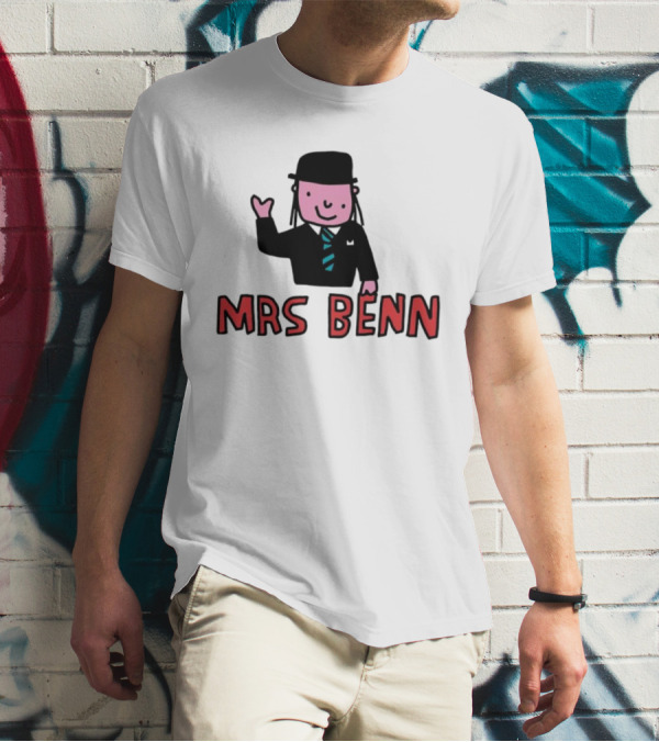 Mrs Benn Cartoon Character In Suit And Tie With Black Bowler Hat T-Shirt