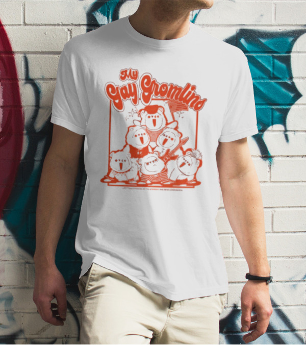 My Gay Gromlins Colorful Cartoon Creatures With Orange Outlines T-Shirt