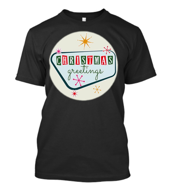 Christmas Greetings Vintage Retro Holiday 星 Starburst T-Shirt